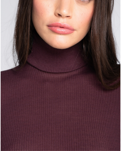 Blusa cuello alto lana y seda Oscalito 3438 (Cherry)