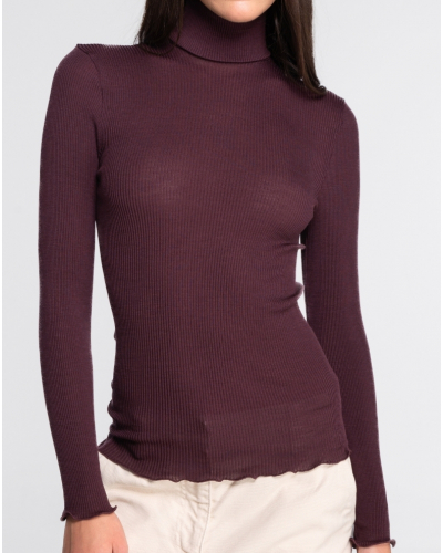 Sweater turtleneck wool and silk Oscalito 3438 (Cherry)