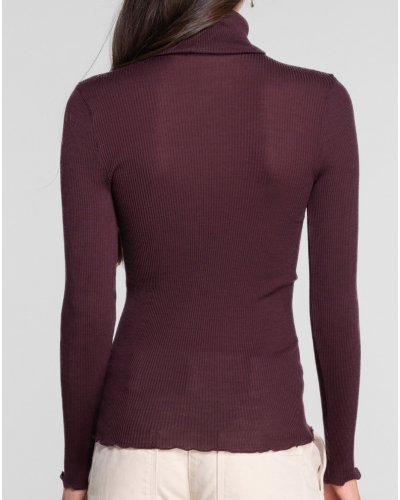Pull col roulé laine et soie Oscalito 3438 (Cherry)