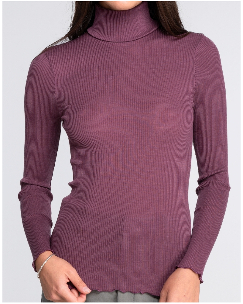 Blusa cuello alto lana y seda Oscalito 3438 (Agata)