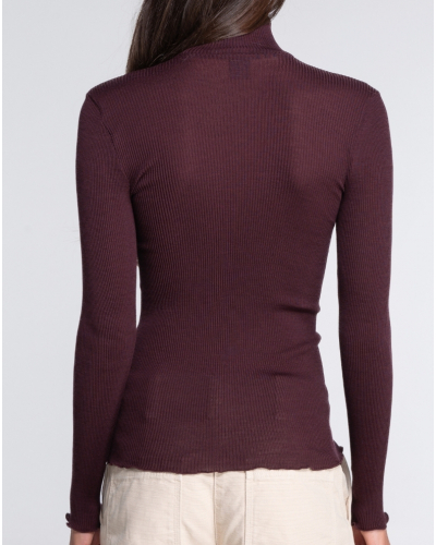 Funnel Collar Sweater wool and silk Oscalito 3429 (Cherry)