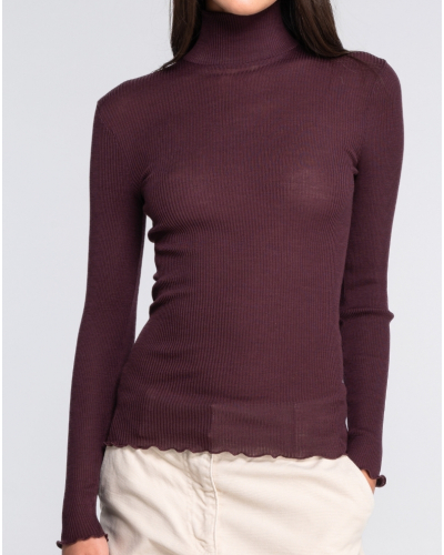 Pull col cheminée laine et soie Oscalito 3429 (Cherry)