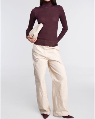 Funnel Collar Sweater wool and silk Oscalito 3429 (Cherry)