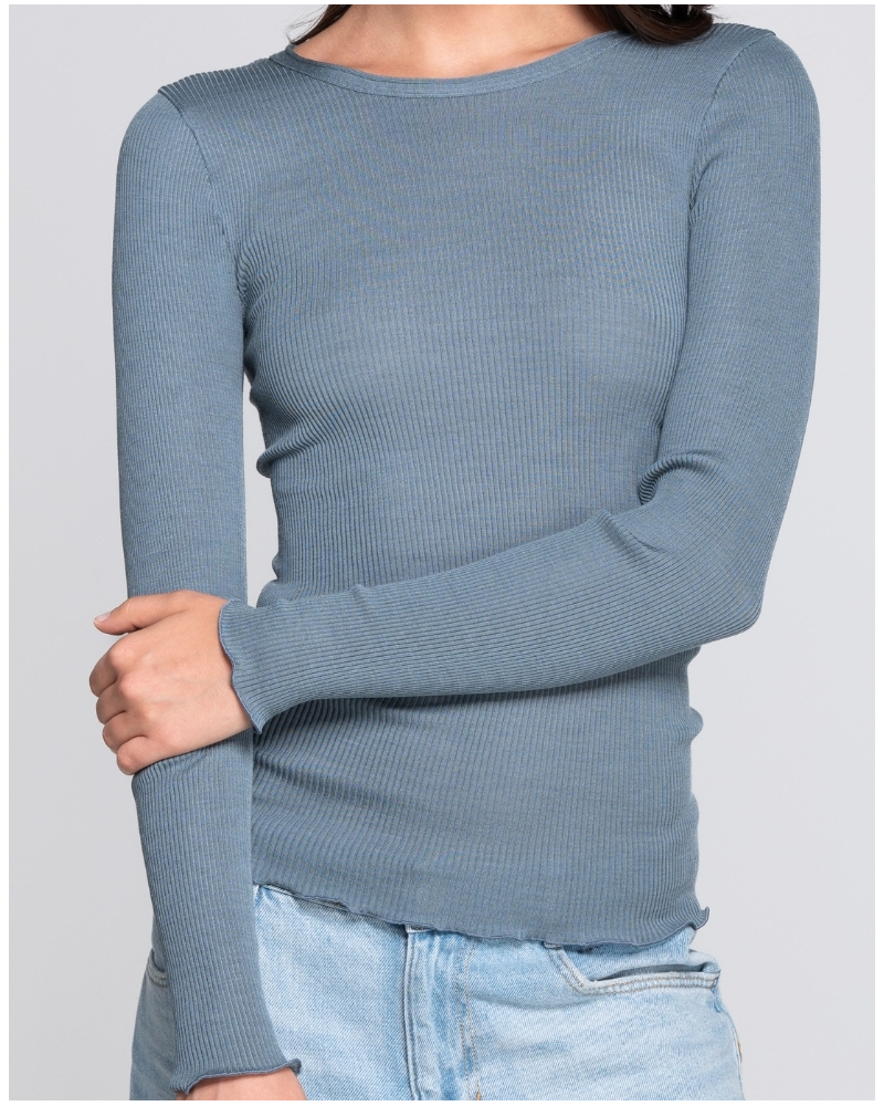 Round Collar Top wool and silk Oscalito 3446R (Zucchero)