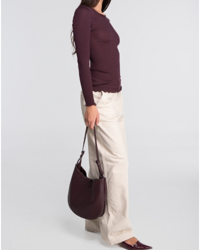 Round Collar Top wool and silk Oscalito 3446R (Cherry)