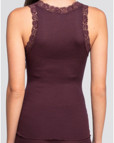 Camiseta de tirantes  Encaje de lana y seda Oscalito 3410 (Cherry)