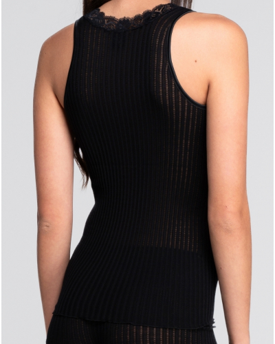 Tank top  wool and silk Leavers Oscalito 7648 (Noir)