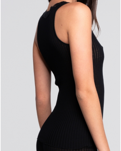 Tank top  wool and silk Leavers Oscalito 7648 (Noir)