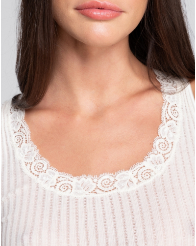 Camiseta de tirantes  lana y seda Leavers Oscalito 7648 (Champagne)