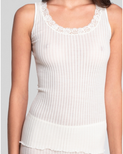 Camiseta de tirantes  lana y seda Leavers Oscalito 7648 (Champagne)