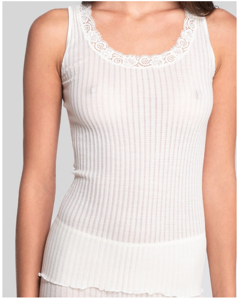 Camiseta de tirantes  lana y seda Leavers Oscalito 7648 (Champagne)