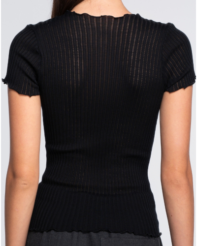 T-shirt laine et soie Oscalito 7493 (Noir)