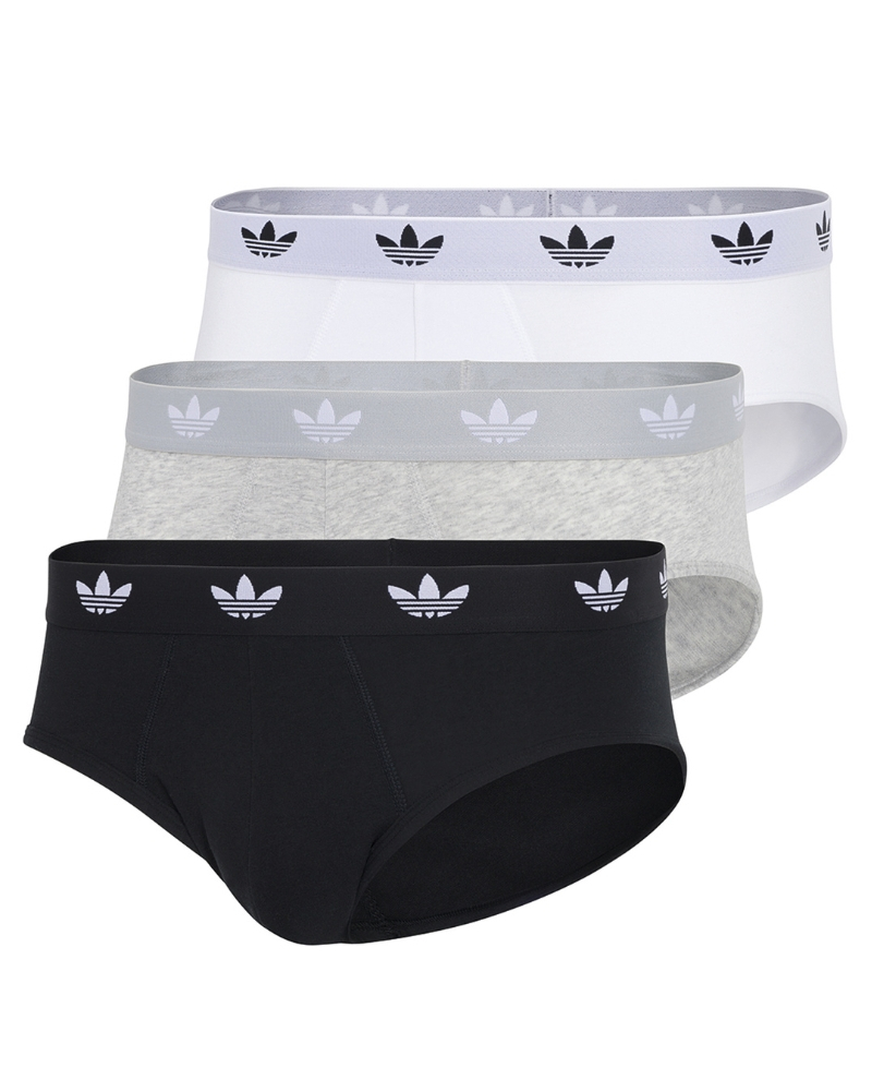 Lot de 3 slips Adidas Comfort Flex Cotton (Noir/Blanc/Gris)