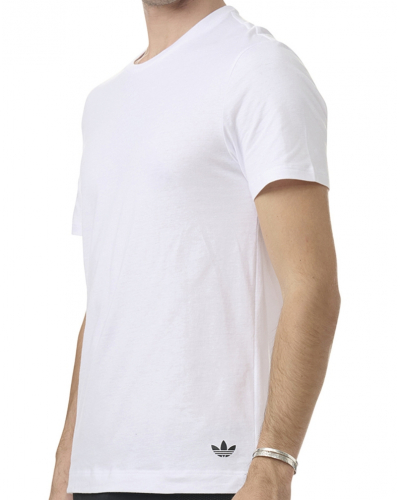 Paquete de 2 camisetas de cuello redondo Adidas Comfort Core Cotton (Blanco)