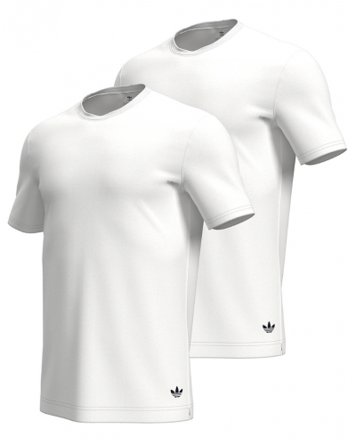 Paquete de 2 camisetas de cuello redondo Adidas Comfort Core Cotton (Blanco)