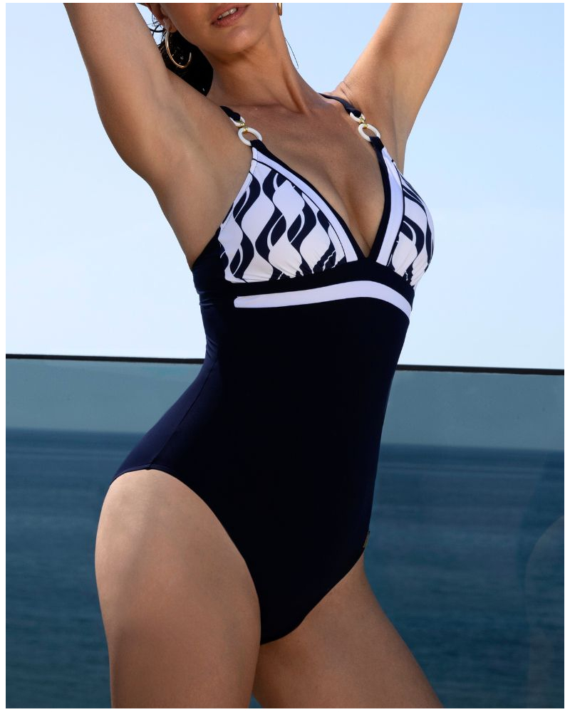 Maillot de bain une pièce nageur maintien Lise Charmel Danse des Vagues (Danse Blue)