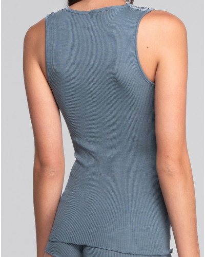 Ribbed tank top wool and silk Oscalito 7619 (zucchero)