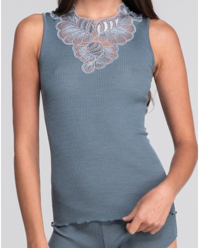 Ribbed tank top wool and silk Oscalito 7619 (zucchero)