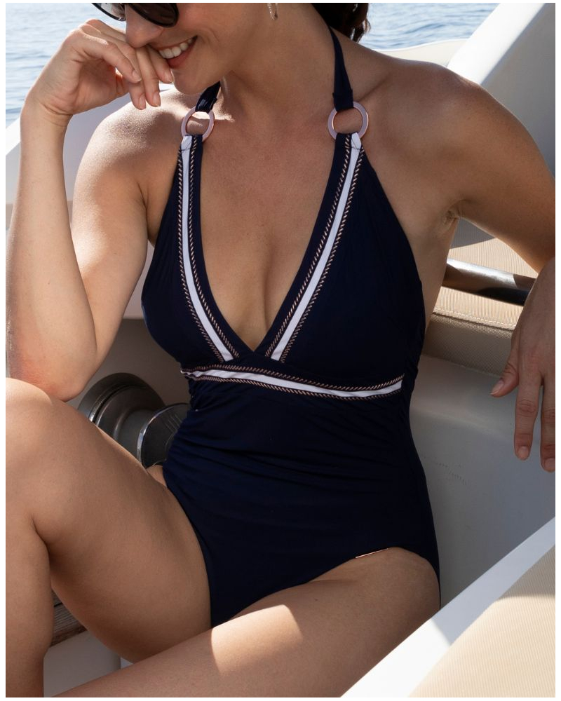 Traje de baño una pieza seducción Cordage Précieux (Cordage Navy)