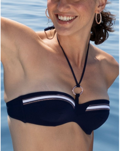 Sujetador de baño bandeau preformado Lise Charmel Cordage Précieux (Cordage Navy)