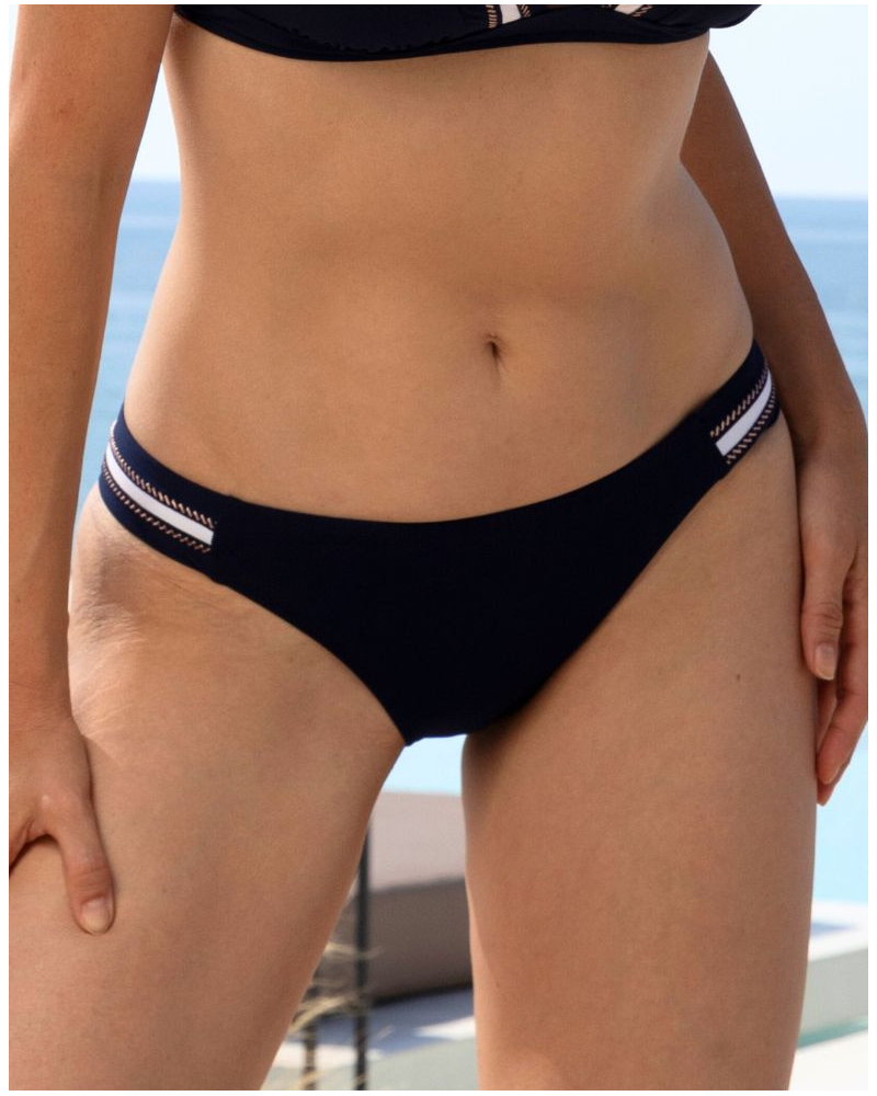 Slip de bain taille basse Lise Charmel Cordage Précieux (Cordage Navy)