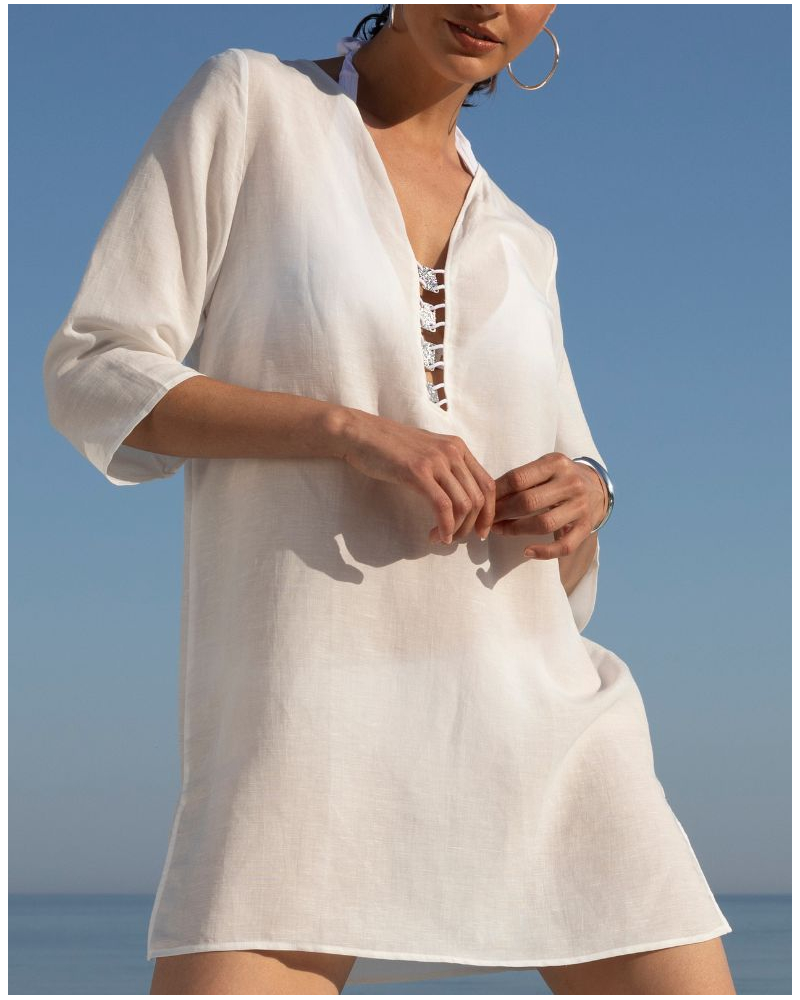 Túnica de playa Lise Charmel Eclat d'Argent (Blanc Argent)