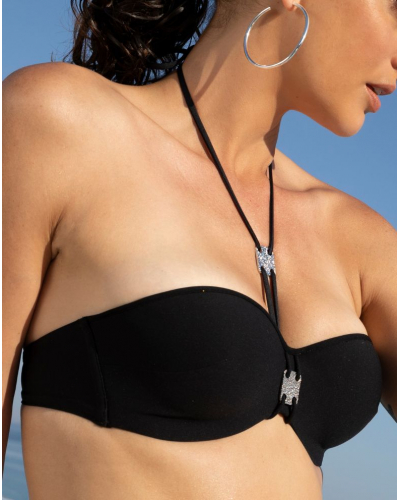 Soutien-gorge de bain bandeau coque Lise Charmel Eclat d'Argent (Noir Argent)
