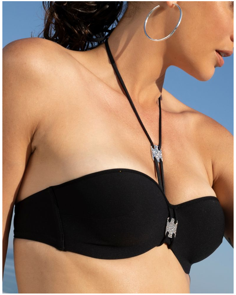Soutien-gorge de bain bandeau coque Lise Charmel Eclat d'Argent (Noir Argent)