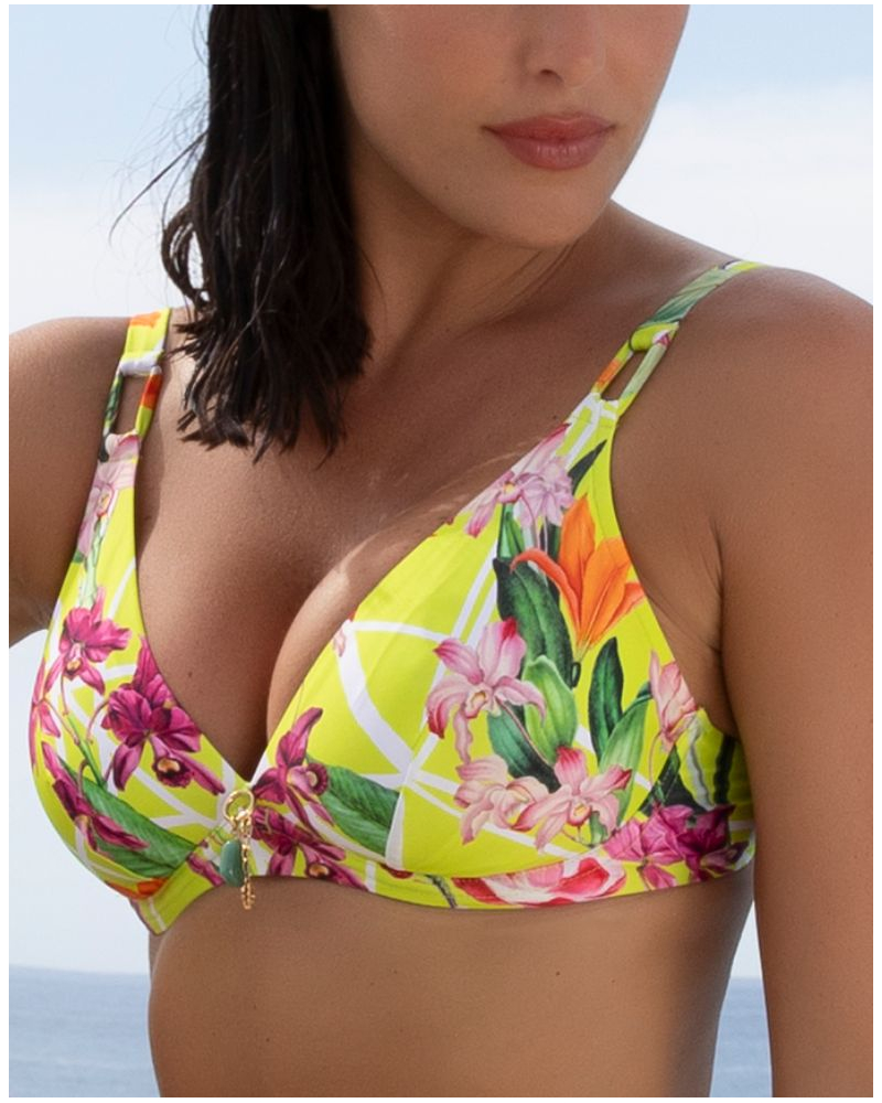Sujetador de baño con aros triángulo Lise Charmel Fleurs Splendeur (Splendeur Lime)