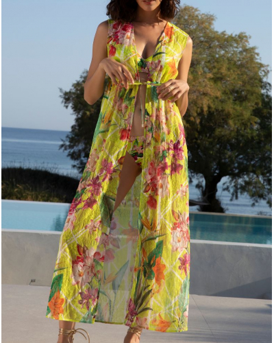 Vestido de playa abierta Lise Charmel Fleurs Splendeur (Splendeur Lime)