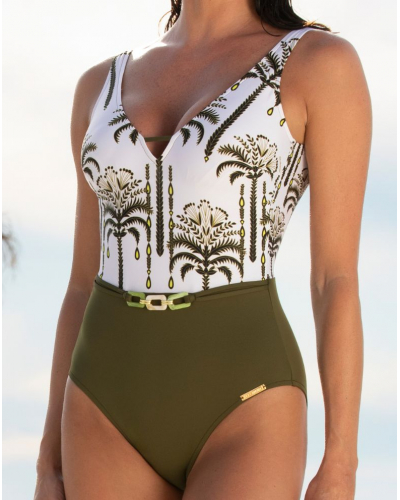 One-piece support swimsuit Lise Charmel Palmier Audace (Kaki Audace)
