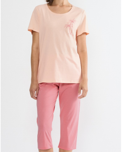 Pyjama court 100% coton Triumph Capri (Pink-Light Comb)