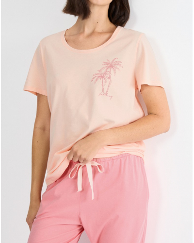 Pijama corto Capri Triumph 100 % algodón (Pink-Light Comb)