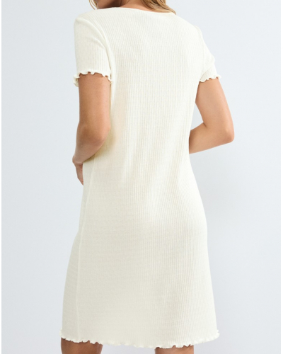 Camisón de punto Triumph de algodón  (Silk White)