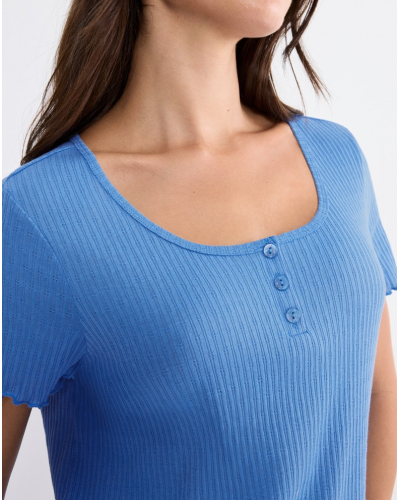 Chemise de nuit en coton Triumph pointelle  (Ciel)