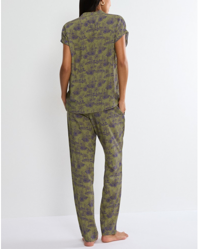 Pijama de manga corta Triumph (Green-Dark Comb)