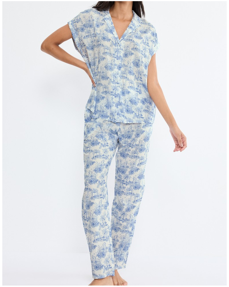 Triumph short-sleeved pyjamas (Blue-Light Comb)