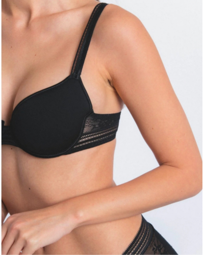 Spacer padded balconette bra Maison Lejaby Miss Lejaby (Black)