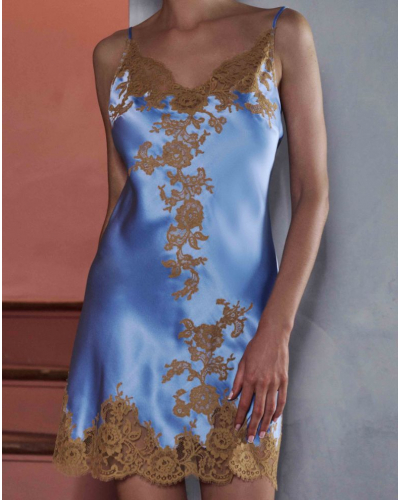 Camisón 100% seda Marjolaine Bénédicte (Ciel/Noisette)
