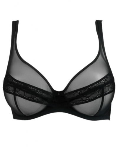 Underwired triangle bra Maison Lejaby Nudité (Black)
