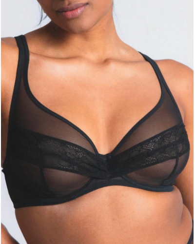 Underwired triangle bra Maison Lejaby Nudité (Black)