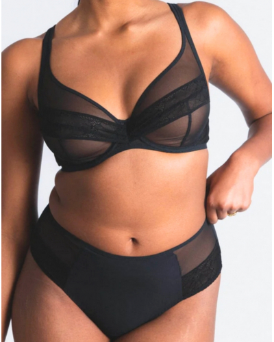 Sujetador triangular con aros Maison Lejaby Nudité (Negro)