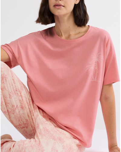 Top de pijama de mangas cortas Nuit Triumph (Cherry Rose)