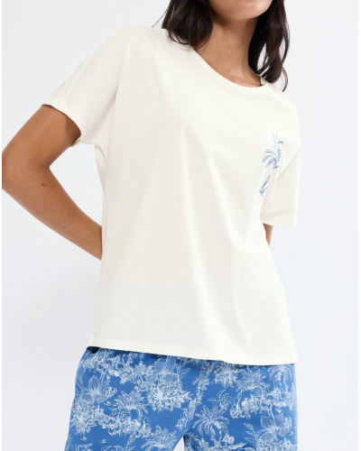 Top de pijama de mangas cortas Nuit Triumph (Silk White)