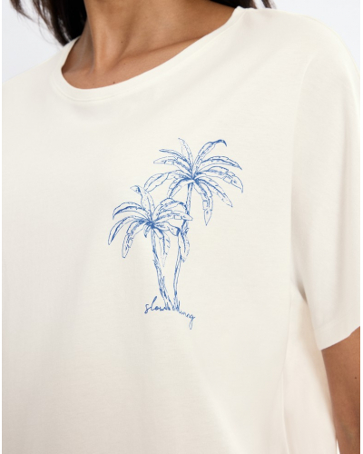 Short-sleeved pyjama top Nuit Triumph (Silk White)