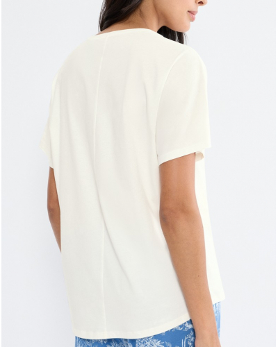 Top de pijama de mangas cortas Nuit Triumph (Silk White)