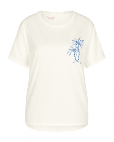 Short-sleeved pyjama top Nuit Triumph (Silk White)