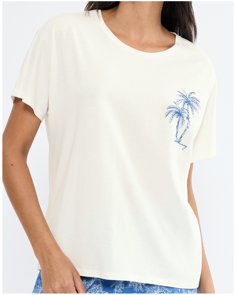 Top de pijama de mangas cortas Nuit Triumph (Silk White)