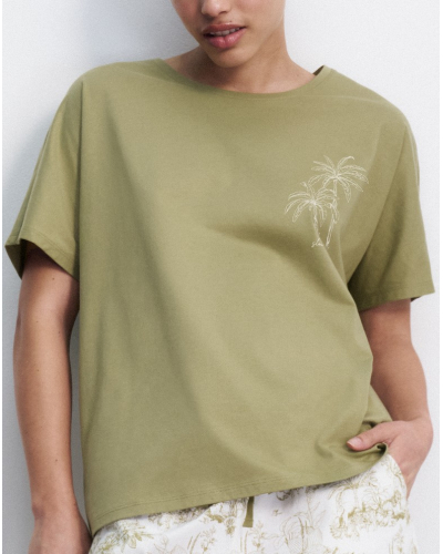 Haut de pyjama à manches courtes Nuit Triumph (Olive Gold)