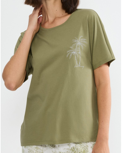 Top de pijama de mangas cortas Nuit Triumph (Olive Gold)